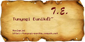 Tunyogi Euniké névjegykártya